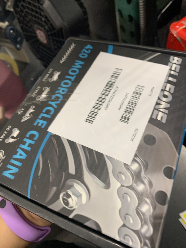 Photo 1 of Belleone  Motorcycle Chain - 420 Standard Roller Chain 132 Link + Chain Breaker Fits for 50 70 90 110cc 125cc Pit Dirt Bike ATV Quad Go Kart Scooter Mini Bike Parts with 10 Free Master Links