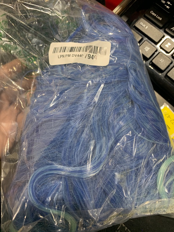 Photo 1 of WTHCOS Ombre Blue Wigs for Women Short Curly Wavy Blue Wig for Girls Short Bob Wig With Bangs Heat Resistant Synthetic Wigs for Cosplay Costume Party (Blue Ombre Wig)
