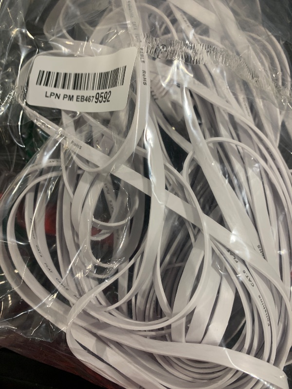 Photo 1 of 60 ft Ethernet Cable, Cat 6e/Cat 6 Long Internet Cable with Snagless Rj45 Connector, High Speed Patch Cord Than Cat 5e/Cat 5, Flat White Shielded LAN Cable for Network Switch, PS4 and Modem