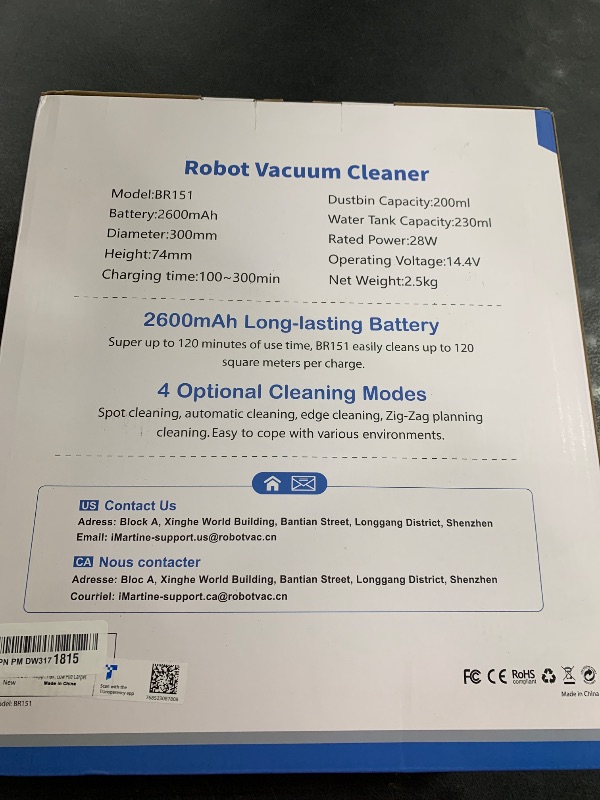 Photo 1 of Robot Vacuum and Mop Combo, 2 in 1 Robot Vacuum Cleaner with WiFi/App, Smart Robotic Vacuums with Strong Suction, Schedule, Self-Charging, Slim, Quiet, Ideal for Hard Floor, Pet Hair, Low Pile Carpet