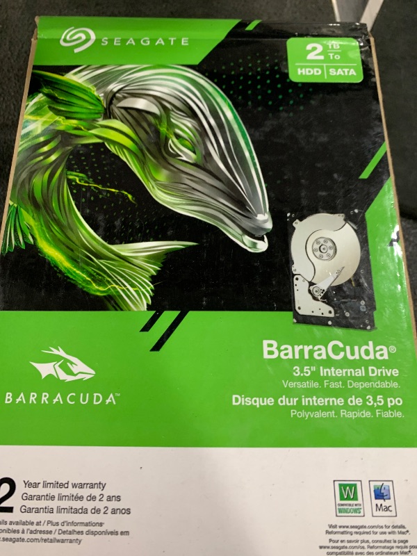 Photo 1 of Seagate BarraCuda 2TB Internal Hard Drive HDD – 3.5 Inch SATA 6Gb/s 7200 RPM 256MB Cache – Frustration Free Packaging (ST2000DM008/ST2000DMZ08)