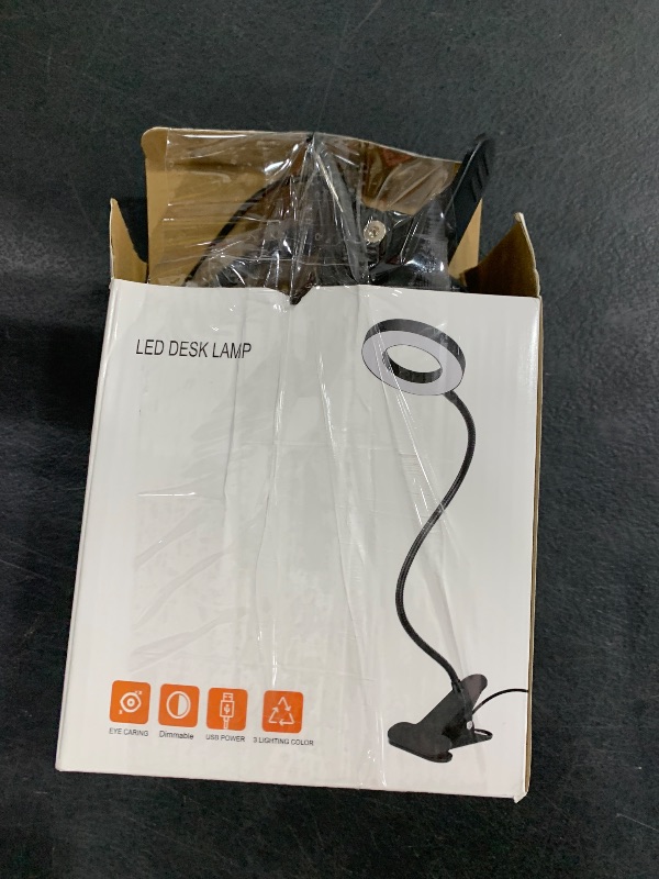 Photo 1 of Woputne Desk Clip on Lamp for Reading Home Office, 10 Dimmable Brightness 3 Modes, Clamp Light for Bed Headboard