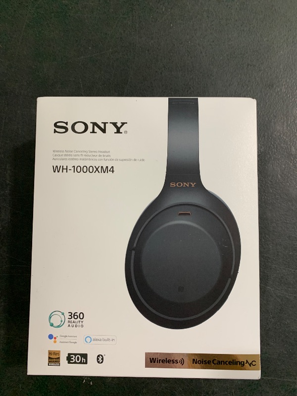 Photo 1 of Sony WH-1000XM4 Wireless Premium Noise Canceling Overhead Headphones with Mic for Phone-Call and Alexa Voice Control, Black WH1000XM4