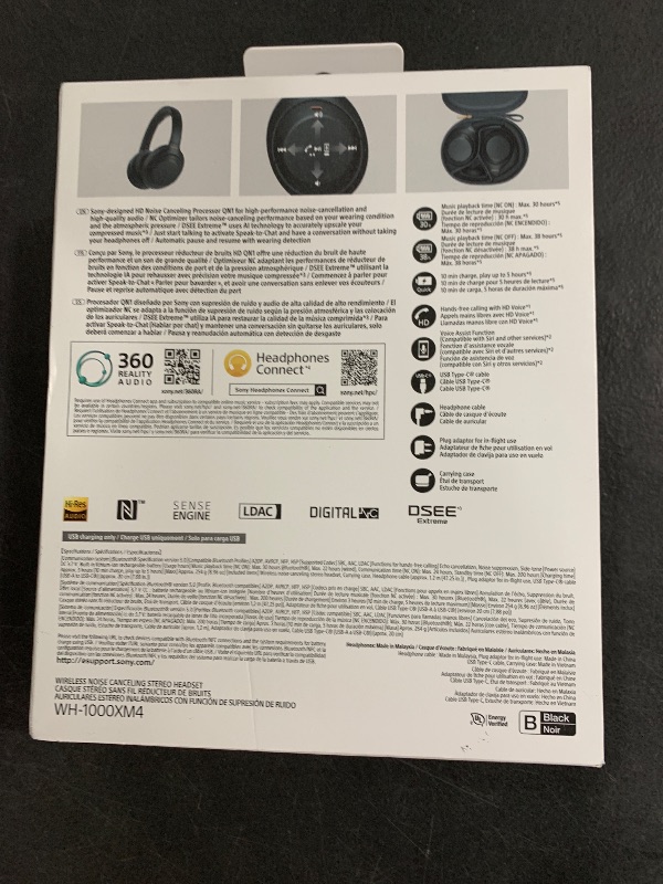 Photo 1 of Sony WH-1000XM4 Wireless Premium Noise Canceling Overhead Headphones with Mic for Phone-Call and Alexa Voice Control, Black WH1000XM4