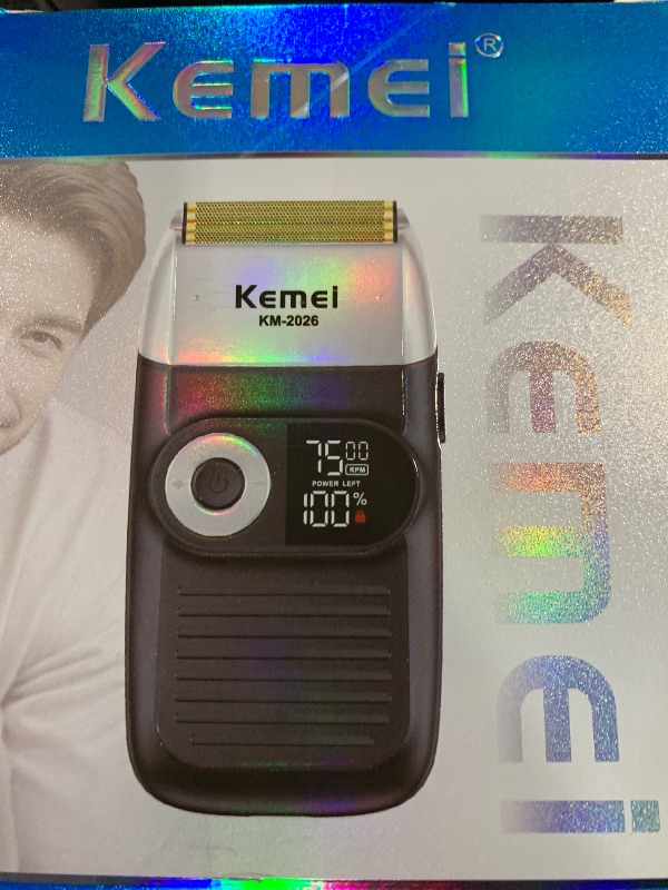 Photo 1 of KEMEI Razor Barber for Men,Electric Razor Rechargeable with Beard Trimmer,Cordless Lithium Titanium Razor with Travel Case