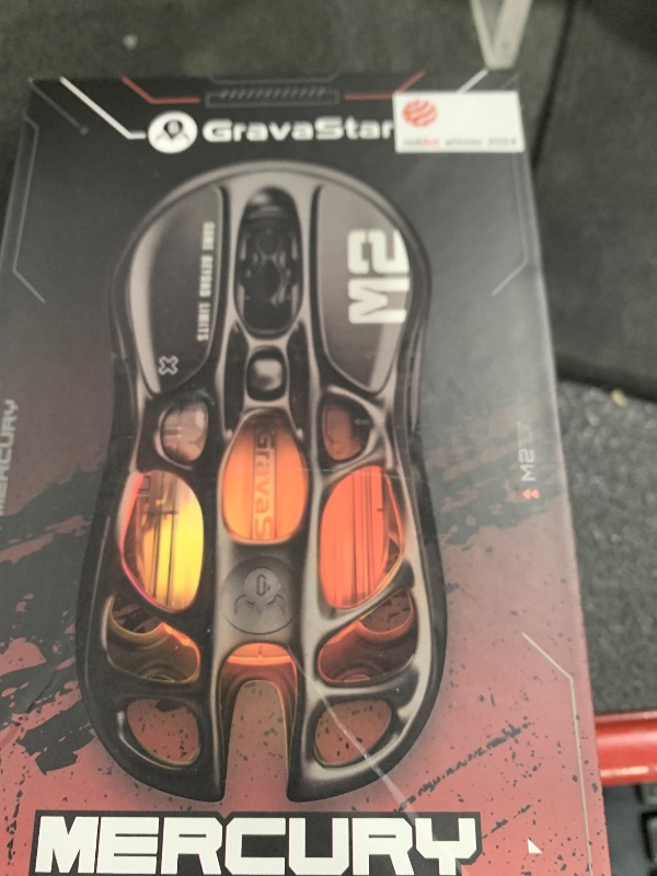 Photo 1 of GravaStar Mercury M2 Wireless Gaming Mouse with 26,000 DPI, PAW3395DM Sensor -79g Lightweight Hollowed-Out Design -5 Programmable Buttons -5 Dynamic Lightsync RGB - Stealth Black