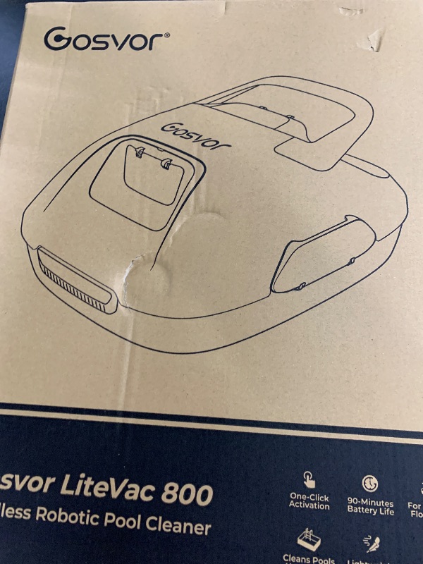 Photo 1 of Gosvor Cordless Robotic Pool Cleaner, Lasts 90 Min, Automatic Vacuum for Above-Ground Pools up to 860 Sq.ft, Portable, Self-Parking, Orange