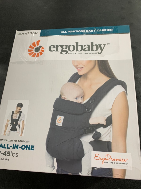Photo 1 of Ergobaby Omni Classic (formerly OMNI 360) All-Position Baby Carrier for Newborn to Toddler with Lumbar Support, 7-45 Pounds, Pure Black, One Size