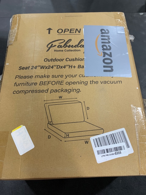 Photo 1 of Fabuday Outdoor Chair Cushions Set - 24 x 24 Inch Waterproof & Fade Resistant Patio Furniture with Removable Cover Deep Seat & Back Pillow with Ties Replacement for Sunbrella Outside Sofa Couch Blue