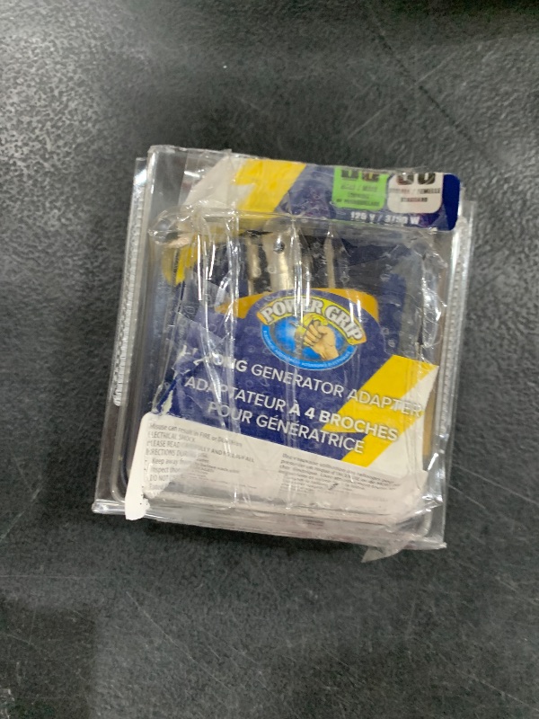 Photo 1 of Camco 55338 PowerGrip 30 Amp 4-Prong Generator Adapter, Yellow