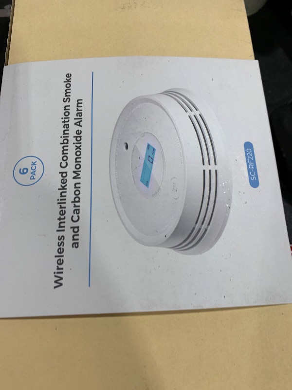 Photo 1 of Aegislink  Carbon Monoxide Detector, Interlinked Combination Smoke CO Alarm, Battery Powered, Wireless Interconnected, Digital Display, SC-RF220, 6-Pack