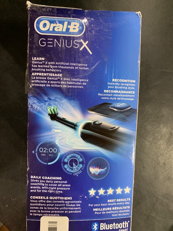 Photo 1 of Oral-B Genius X Limited Rechargeable Electric Toothbrush with 1 Replacement Brush Head, Travel Case, Midnight Black