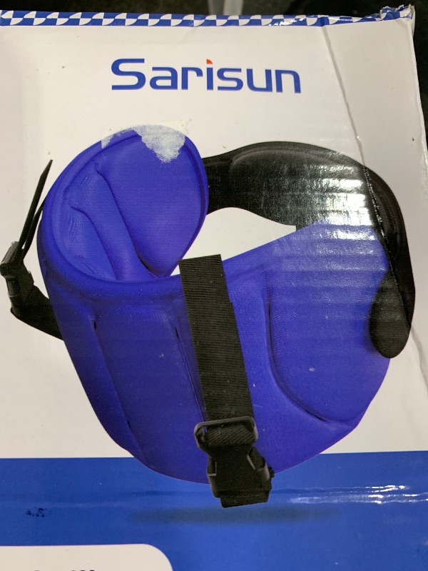 Photo 1 of SARISUN Travel Pillows for Airplanes, Airplane Pillow for Long Flight, Airplane Head Strap with Eye Mask for Sleep, Travel Neck Pillow for Car Road Trip, 360° Support Headrest, Stop Bobblehead, Black