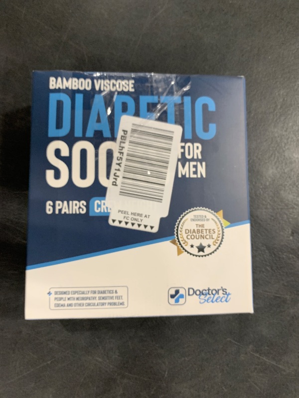 Photo 1 of Doctor's Select Bamboo Viscose Black Diabetic Socks for Men - 6 Pairs Crew Stretch Top Mens Diabetic Socks | Moisture Wicking Diabetic Neuropathy Socks for Men | Black Diabetic Socks for Men
