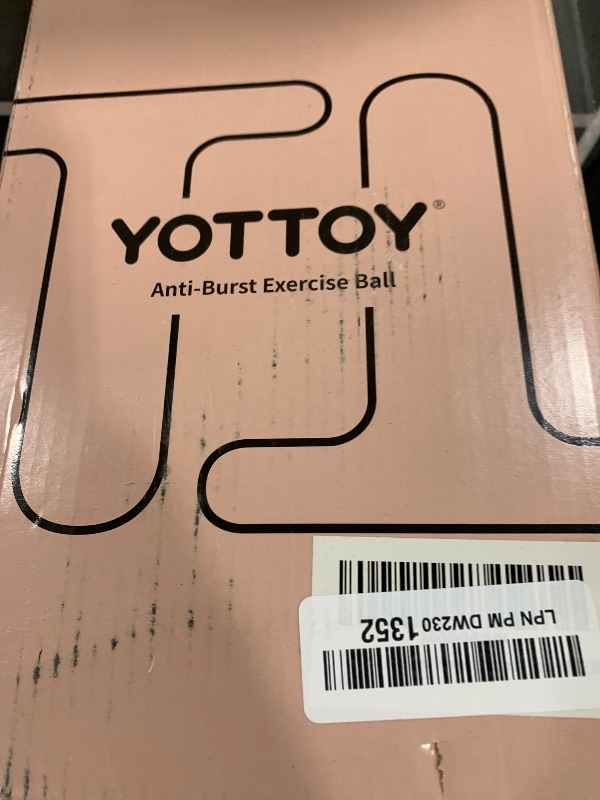 Photo 1 of YOTTOY Anti-Burst Exercise Ball for Working Out, Yoga, Pregnancy & Physical Therapy - Extra Thick Stability Ball with Pump (Black)