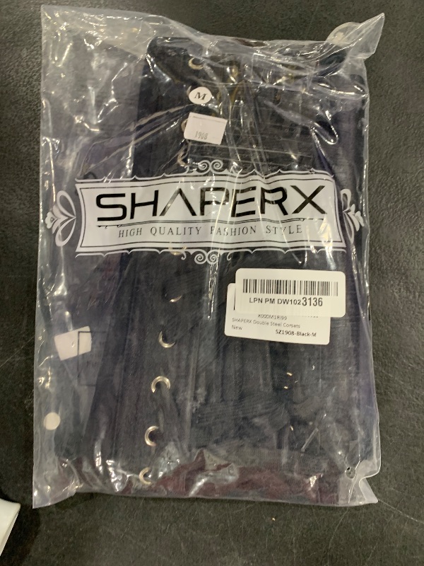 Photo 1 of SHAPERX Women's Waist Training Corsets Underbust Heavy Duty 26 Steel Boned Hourglass Silhouette Body Shaper, SZ1908-Black-M