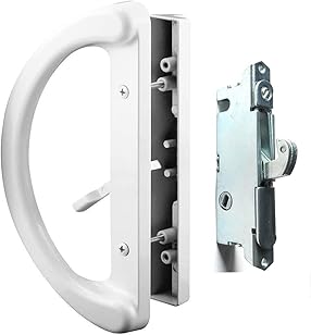 Photo 1 of 
Patio Door Handle Set + Mortise Lock 45° Perfect Replacement for Sliding Glass Door Fits 3-15/16” Screw Hole Spacing,...