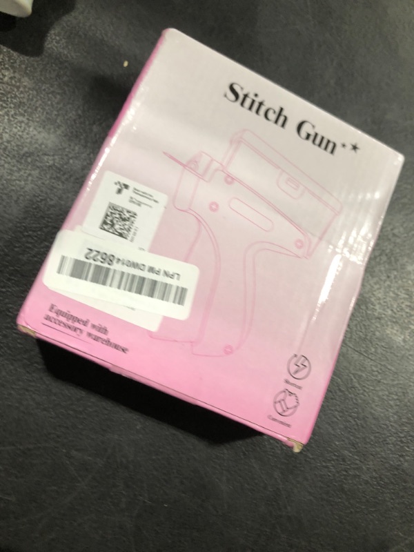 Photo 1 of clothes stitch gun tagging gun for clothing for clothes?Single needle mini clothing embroidery sewing gun?the stitchy quick stitch sewing gun for clothes ?6-pin label gun and 2000 fasteners?Pink?