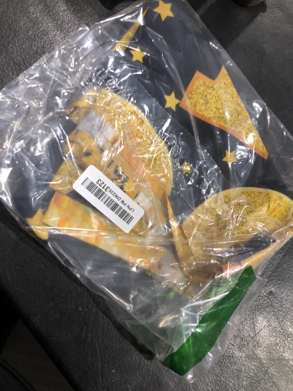 Photo 1 of Prom Decorations Graduation Door Cover Congratulate Congrats Grad Photo Backdrop Black and Gold Prom 2025 Party Decorations and Supplies for Home Classroom-71×35''