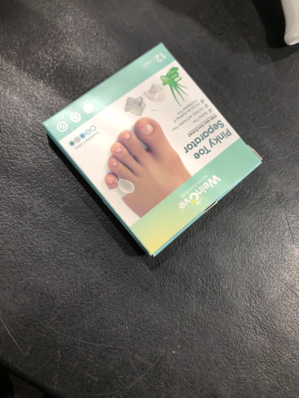 Photo 1 of Welnove Gel Toe Separator, 12 Pack Pinky Toe Spacers, Aloe Vera Extract Infused Silicone Little Toe Spacers, Bunion Corrector, Bunion Cushions Pads for Preventing Rubbing & Relieve Pressure