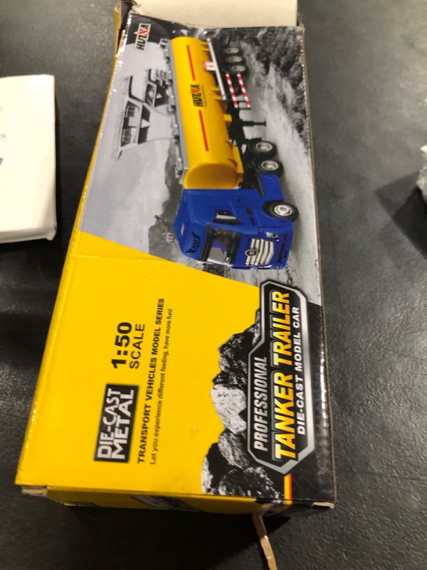 Photo 1 of Gemini&Genius Oil Tanker Trailer Toy, Heavy Duty Realistic Look Alloy Hauler Car Toys Vehicle, 1:50 Scale Diecast Tanker Truck, Toy Trucks for Kids (Detachable)