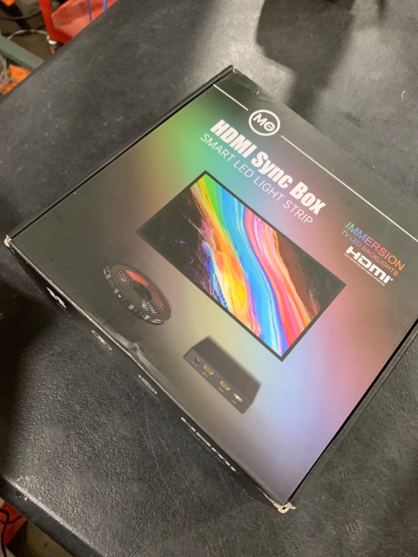 Photo 1 of MG Smart HDMI Sync Box, RGBIC LED Backlight for 55-85 inch TVs, Immersion Light Strip for Games/Movies, Supports 4K@60Hz, Dolby Vision and HDR, Works with Alexa & Google Assistant, Video & Music Sync