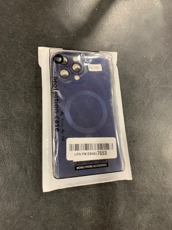 Photo 1 of ankofave Magnetic Case for iPhone 15 Pro Max Phone Case for Women, Matte Luxury Soft Metallic Luster Design with Camera Lens Protector, Compatible with Magsafe Case for iPhone 15 Pro Max 6.7"-Navy Blue