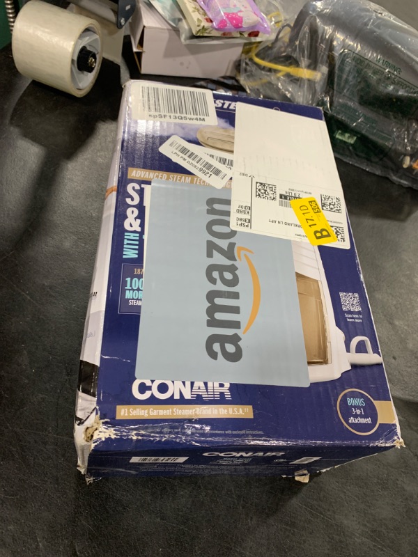 Photo 1 of Conair Handheld Garment Steamer for Clothes, Turbo ExtremeSteam 1875W, Portable Handheld Design, Strong Penetrating Steam, White / Champagne