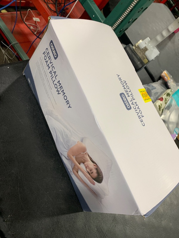 Photo 1 of Osteo Cervical Pillow for Neck Pain Relief, Hollow Design Odorless Memory Foam Pillows with Cooling Case, Adjustable Orthopedic Bed Pillow for Sleeping, Support for Side Back Sleepers