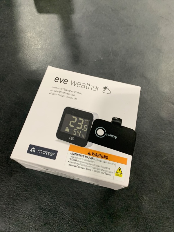 Photo 1 of Eve Weather (Matter) – Smart Weather Station for Temperature, Humidity, Weather Trend, IPX4 Water Resistance, Display, Wireless, Siri Voice Access, Requires Thread Border Router