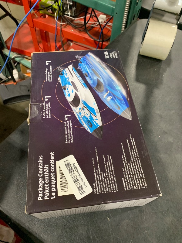 Photo 1 of BEZGAR RC Boat, 12 inch Remote Control Boat for Kids and Adults, 25 KPH Fast RC Speed Boats with 700mAh Battery, Ideal Waterproof Toy for Lakes & Pools - TX126 Blue