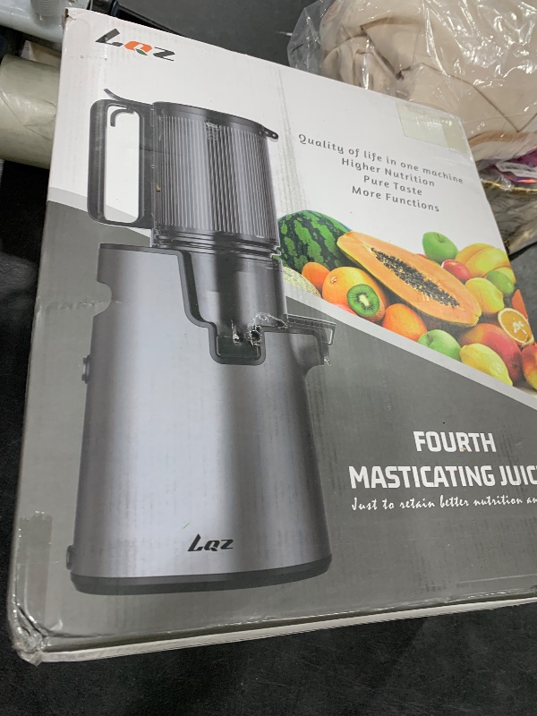 Photo 1 of Cold Press Juicer, Masticating Juicer with 5.4" Wide Feed Chute, 350w Slow Juicer Machines Fit Whole Vegetables and Fruits with High Juice Yield, Easy to Clean (Black)