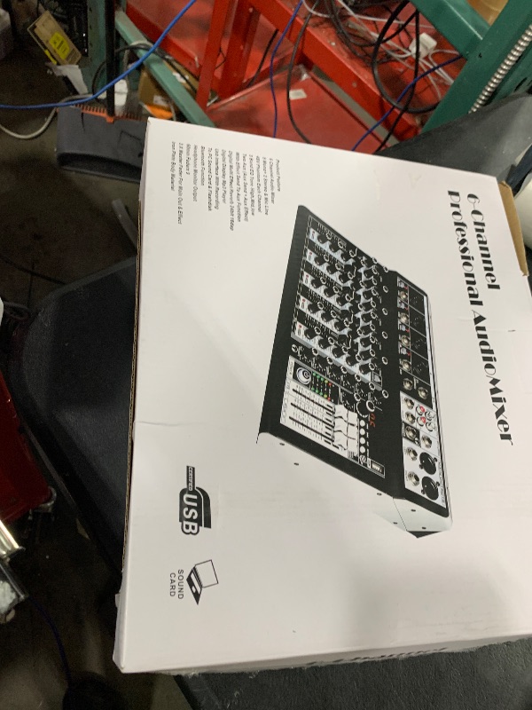 Photo 1 of 6 Channel Audio Interface Sound Board Mixing Console 16-Bit DSP DJ Mixer Audio Reverb Effect +48V Phantom Bluetooth Studio Audio Mixer For Karaoke Studio Streaming Recording
