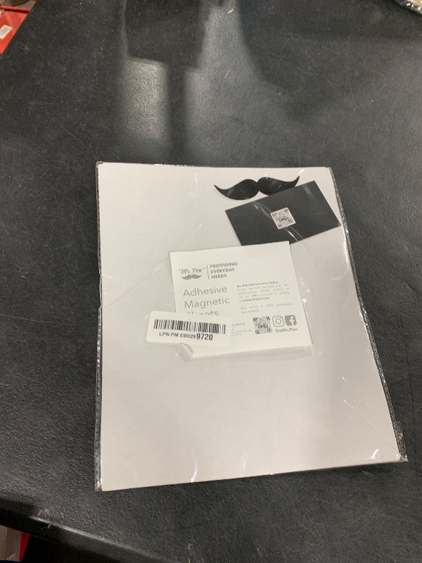 Photo 1 of Mr. Pen- Adhesive Magnetic Sheets, 8" x 10", 4 Pack, Magnetic Sheet, Magnetic Paper, Magnet Paper Sheets, Magnetic Sheets with Adhesive Backing, Flexible Magnetic Sheet, Photo Magnets, Magnet Sheet