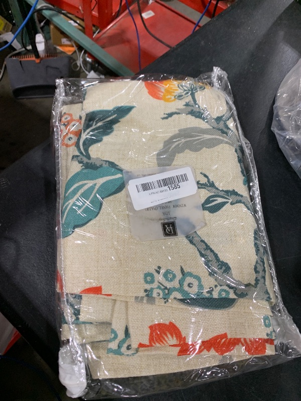 Photo 1 of DriftAway Ada Floral Botanical Print Flower Leaf Lined Thermal Insulated Room Darkening Blackout Window Curtains 2 Layers Set of 2 Panels Each 52 Inch by 36 Inch Ivory Orange Teal