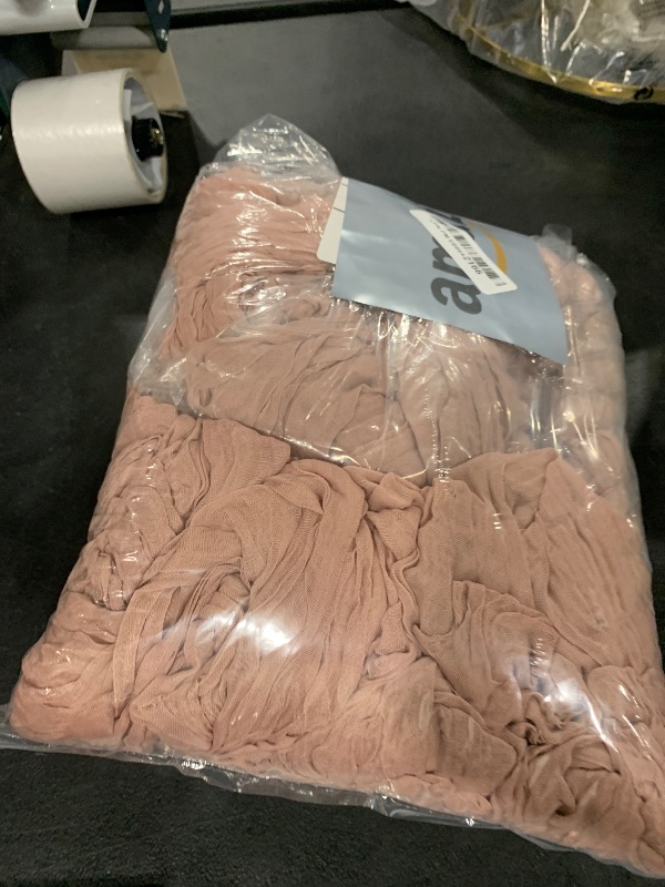Photo 1 of 10 Pack Dusty Pink Cheesecloth Table Runner 10FT Boho Gauze Fabric Table Runner Vintage Rustic Sheer Runners for Wedding Party Bridal Baby Shower Long Table Decorations