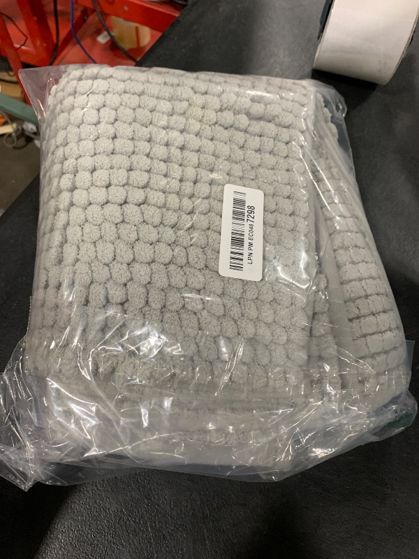 Photo 1 of SUBRTEX Bathroom Rugs Chenille Bath Rug Soft Short Plush Bath Mat Soft Shower Mat Water Absorbent Shower Mat Quick Dry Machine Washable(Light Gray,20" x 32")