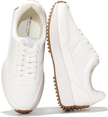Photo 1 of Project Cloud Womens Sneakers - Memory Foam Insole and Lightweight Spring Shoes - Non-Slip Lace Up Trendy Shoes - Fashion Sneakers for Women 2025 Size 8.5