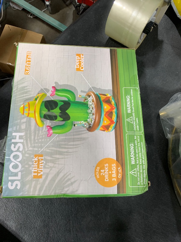 Photo 1 of JOYIN 36" Inflatable Cactus Cooler with Sombrero Hat for Fiesta, Cinco de Mayo Party Supplies, Inflatable , Pool Party Decoration