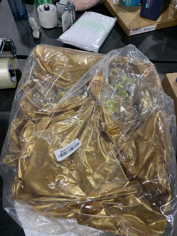 Photo 1 of POZA Inflatable Giant Gold Pool Mattress - Big Luxurious Pool Float Lounger Filled with Gold Sparkle Confetti, Premium Thick Air Mat, Built in Headrest, Phone Holder, and Cup Holders - 76x32 Inches