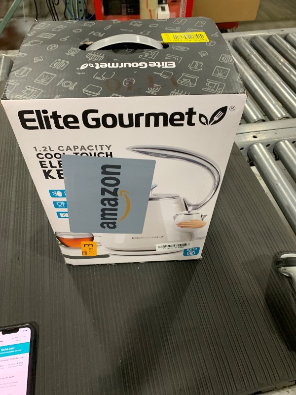 Photo 1 of Elite Gourmet EKT-1203W 1350W Double Wall Insulated Cool Touch Electric Water Tea Kettle, BPA Free Stainless Steel Interior and Auto Shut-Off