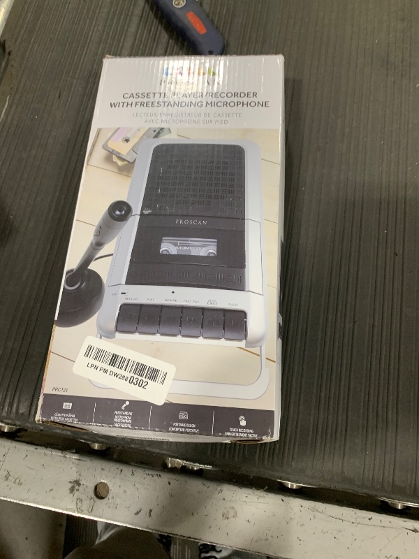 Photo 1 of PROSCAN Cassette Player & Recorder with Microphone, Headphone Jack, Aux in, Black