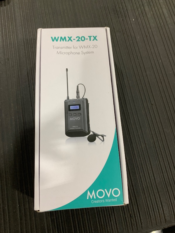 Photo 1 of Movo WMX-20-TX Omnidirectional Wireless Lavalier Microphone and Transmitter - Lapel Mic for WMX-20 UHF Wireless Microphone System - Lav Mic for Vlogger, Creator, Videographer, Reporter, Youtuber