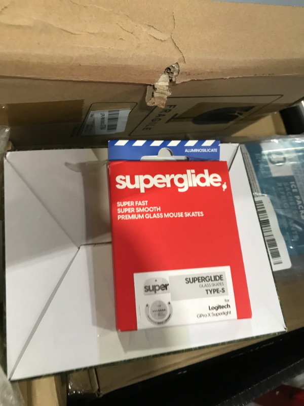 Photo 1 of Superglide Glass Mouse Skates - Super Smooth Glide, Polished Round Edge, Super Fast Gaming Mouse Feet with Durable Sole for Logitech G Pro X Superlight1 (Type-S, White)