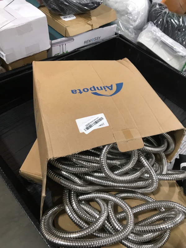 Photo 1 of Ainpota Metal Garden Hose 150ft Heavy Duty Stainless Steel Water Hose with Sprayer & Metal Fittings Flexible Lightweight Hose Puncture Proof Hose for Yard, Outdoors, Rv