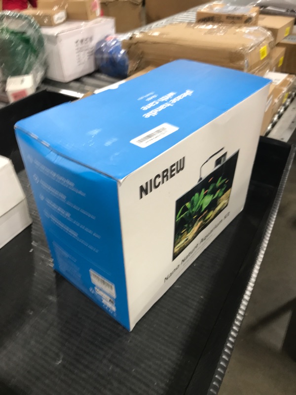 Photo 1 of NICREW 2.5 Gallon Nano Nature Aquarium Kit, Ultra-Clear Rimless Desktop Fish Tank with Light, Filter, Gravel and Rock, Perfect for Small Fish, Shrimp, or Betta, Complete Version