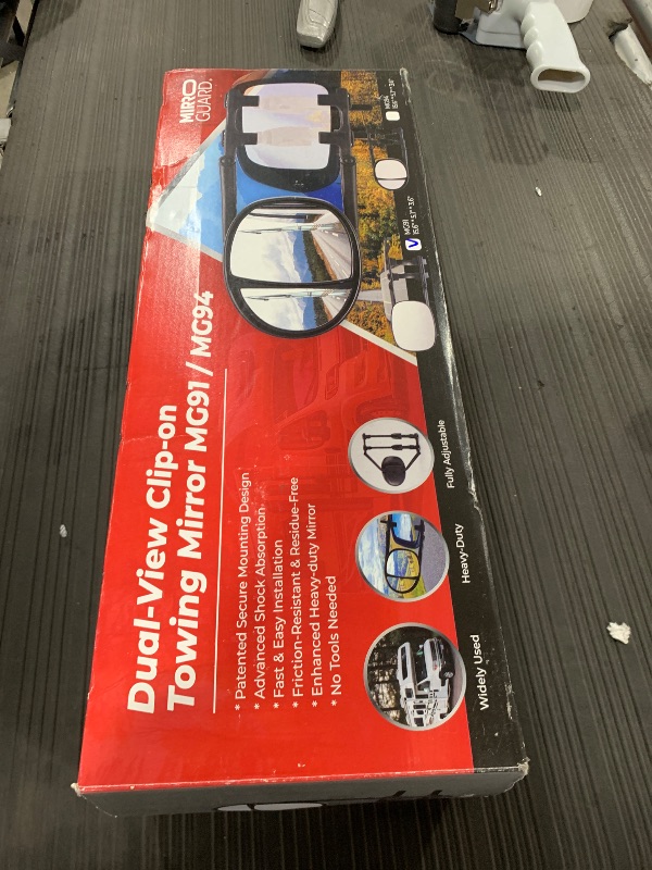 Photo 1 of MirroGuard Extended Towing Mirrors, Universal Clip-On Side Mirror Extensions for Pickups, RVs, and Trailers, Tow Mirrors with Extenders (Model MG91)