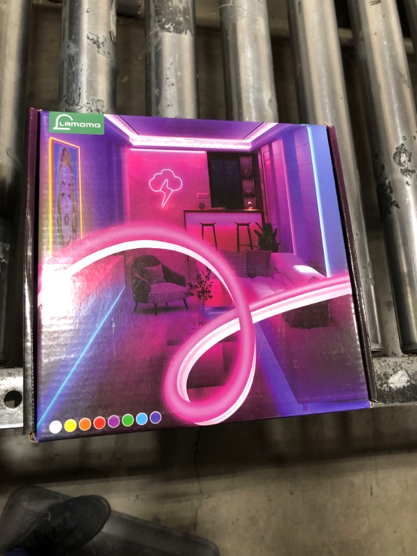 Photo 1 of Lamomo Led Strip Lights, Flexible RGB Led Lights Neon Rope IP65 Waterproof Neon Flex Cuttable Bluethooth Compatible 16.4ft Color Changing Bluetooth Phone App Control with Remote for Party DIY