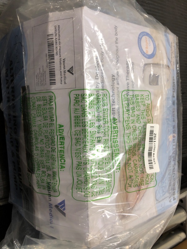 Photo 1 of Vaunn Medical Cloud Air Whisper Quiet Alternating Air Pressure Mattress Topper with Pump Twin Size 36" x 78" x 3"
