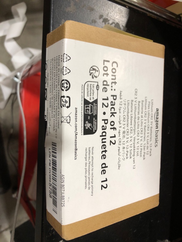 Photo 1 of Amazon Basics Non-Rechargeable CR2 Lithium Batteries, 3 Volt, Long Lasting Power, Low Self-Discharge Rate, 12 Count